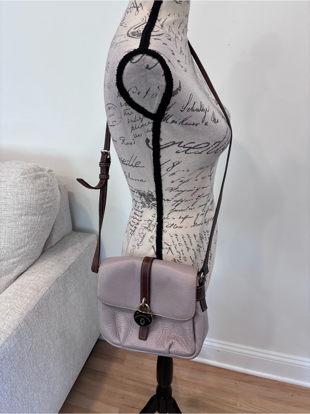 Dooney & Bourke pebbled leather crossbody bag in gray